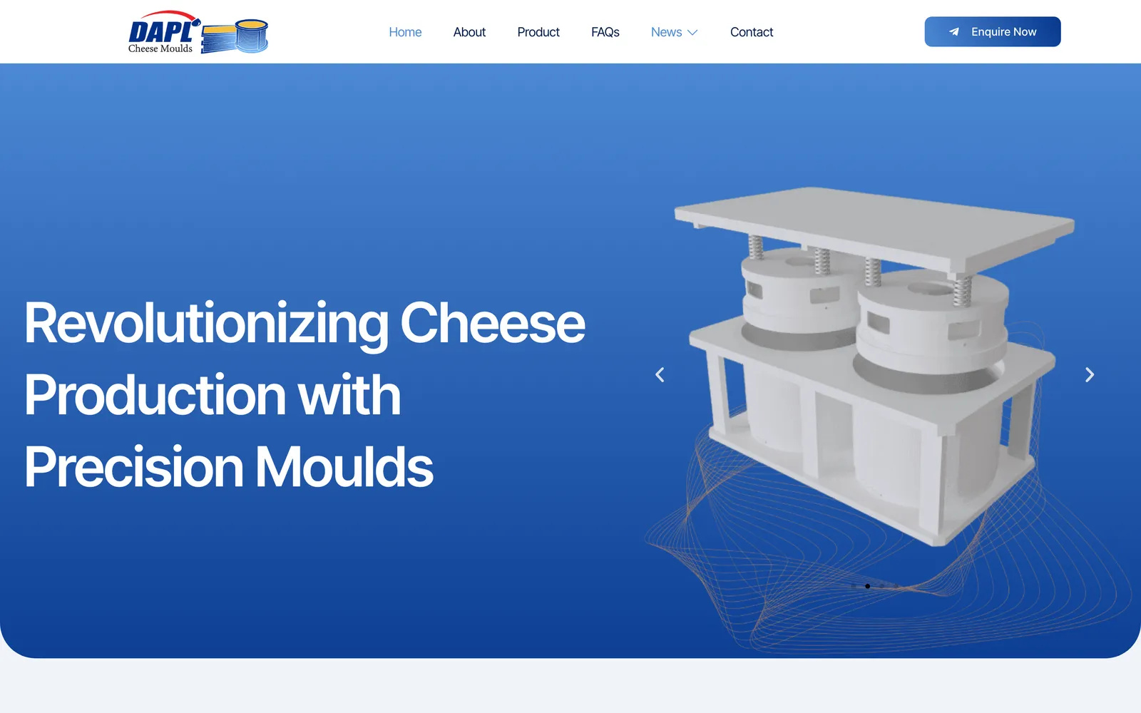 Cheese Moulds website on desktop