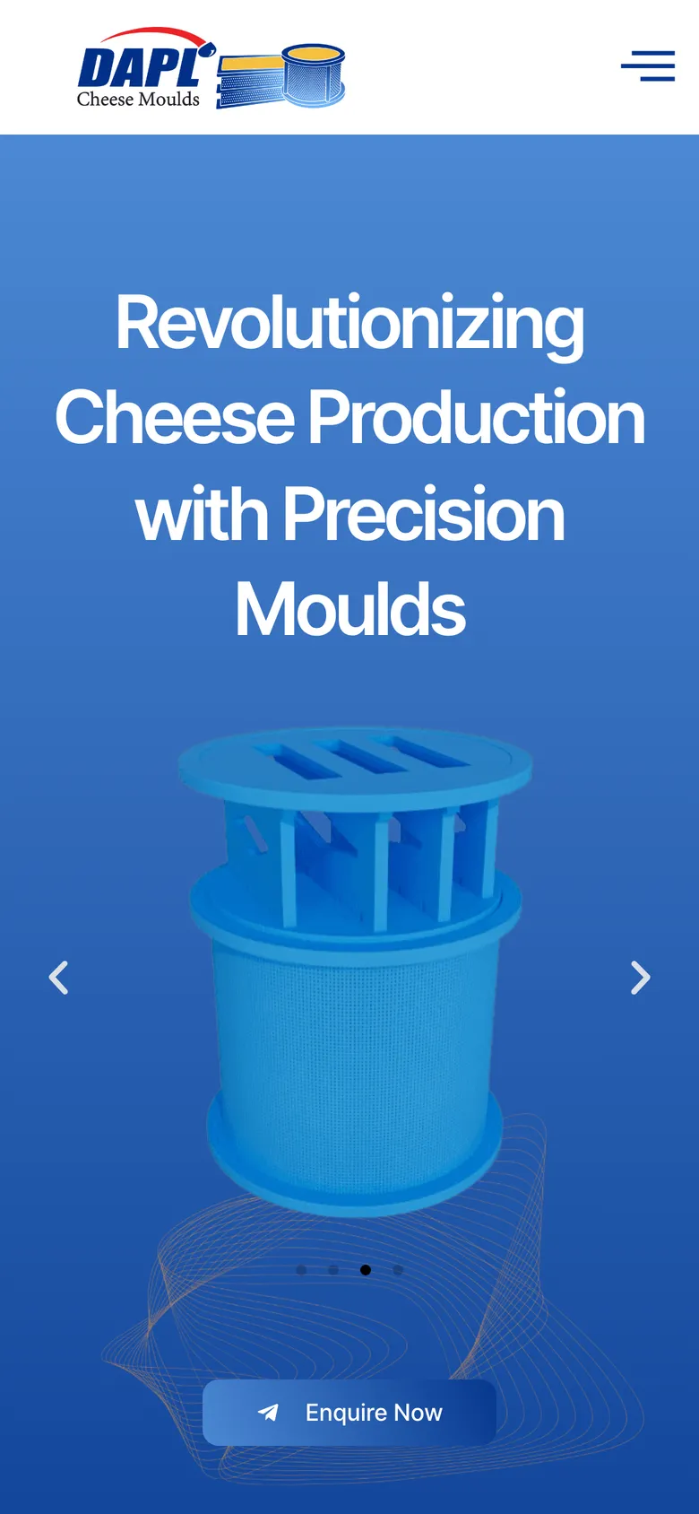 Cheese Moulds website on a phone