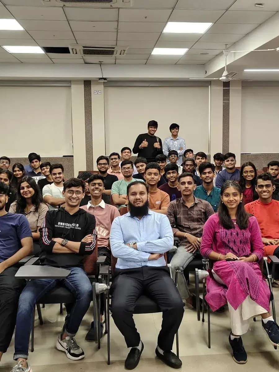 Shezad Ali Khan addressing a packed lecture hall