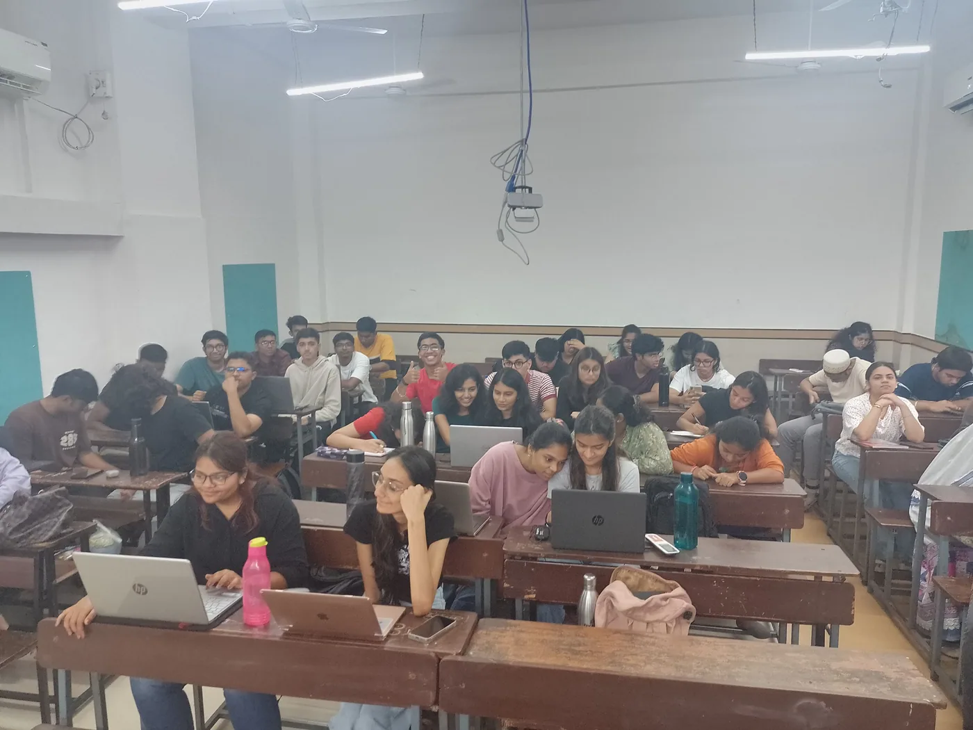 Shezad addressing a packed college lecture hall