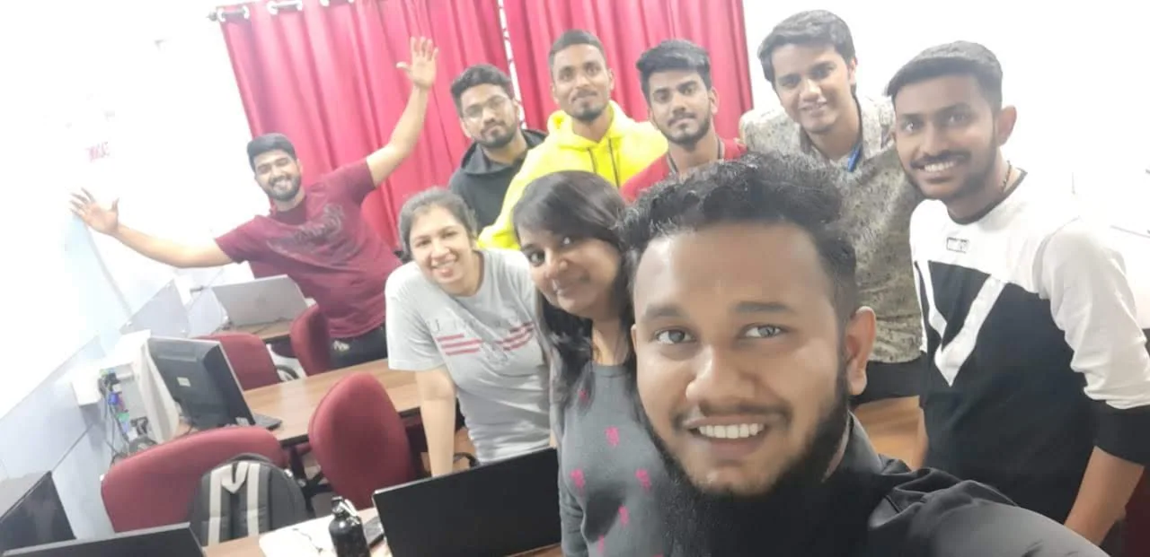 Selfie with students during an interactive workshop session